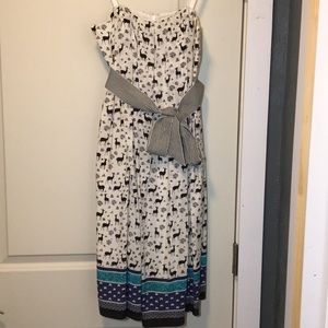 Anna Sui for Anthropologie strapless printed dress